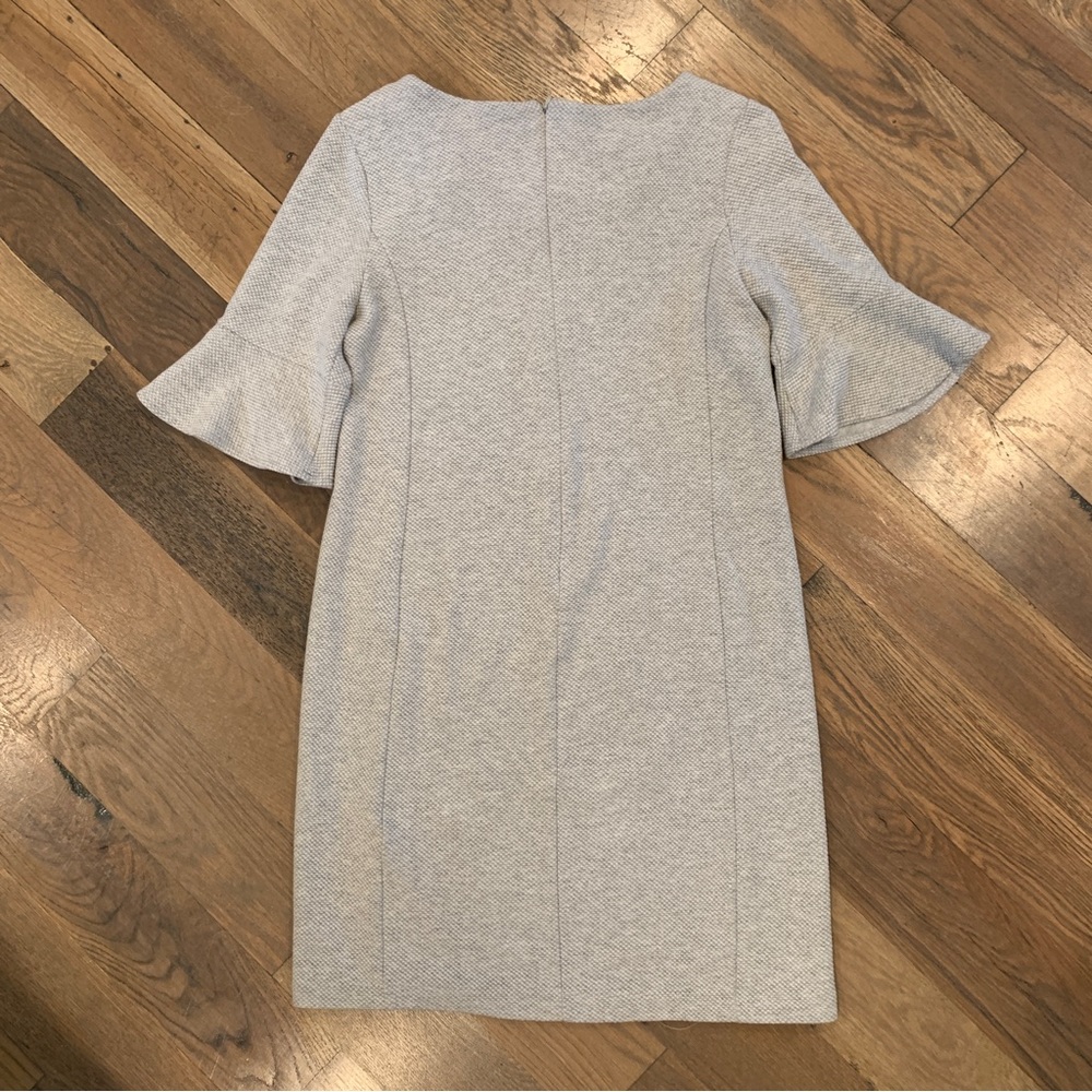 Tahari Womens Gray Round Neck Bell Ruffle Sleeve Dress Size 4 - Picture 9 of 10